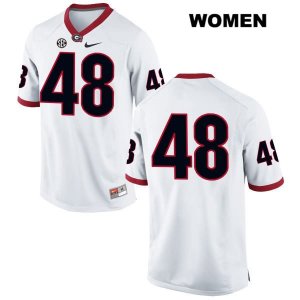 Women's Georgia Bulldogs NCAA #48 John Eager Nike Stitched White Authentic No Name College Football Jersey CAP6154IX